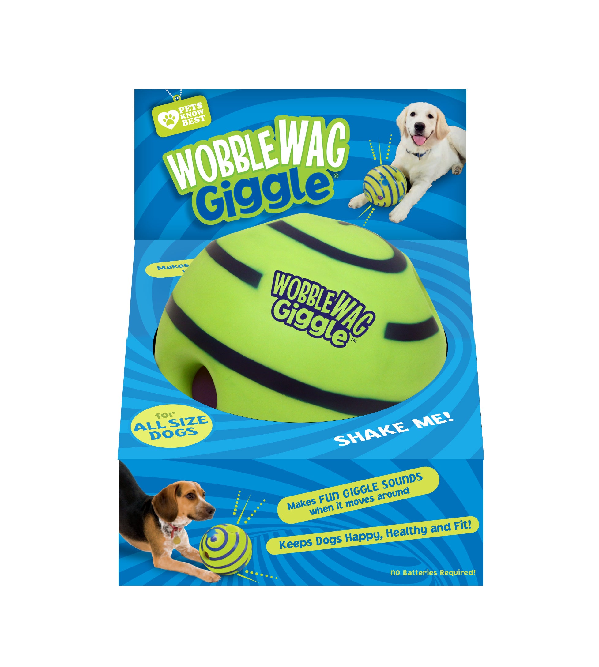 Pets Know Best Wobble Wag Giggle Treat Ball, Interactive Dog Toy & Treat  Dispenser, Blue